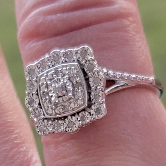 White Diamond Ring, (Size 6 & 1ctw) & White Diamond Earring 1.5ctw Set - Picture 6 of 10